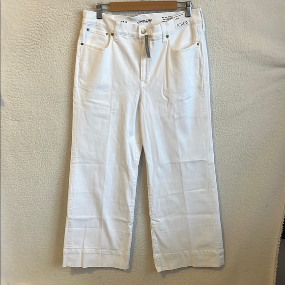 j crew new high-rise denim trouser jean 31‎ Petite White - Picture 1 of 9